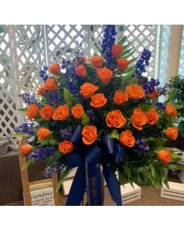 Chicago Bears Side Basket Funeral Arrangement