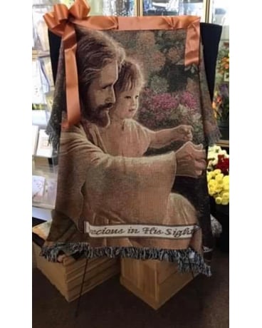 Sympathy Keepsake Woven Throw Funeral Arrangement
