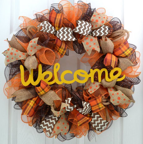 Burlap and Mesh Welcome Wreath Floral Design Class