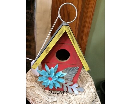 Small Birdhouse Flower Arrangement