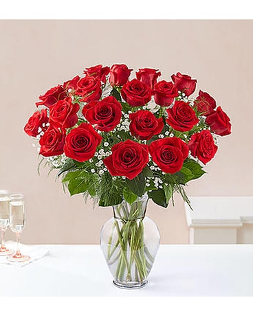 Ultimate Eleganc 24 Long Stem Red Roses Flower Arrangement