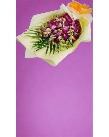 20 Stems Purple Orchids Flower Arrangement