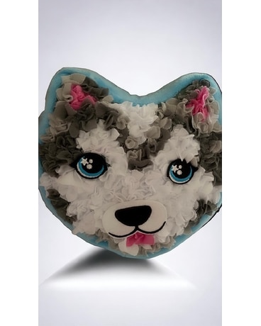 HANDMADE PLUSH HUSKY PILLOW, BY LILY