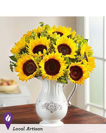 Pitcher Full of Sunflowers Flower Arrangement