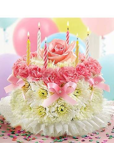 Birthday Flower Cake Flower Arrangement