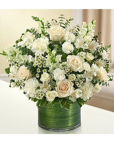 Cherished Memories - All White Flower Arrangement