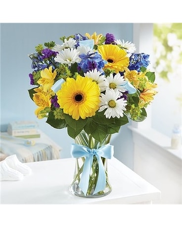 Sweet Baby Boy Flower Arrangement