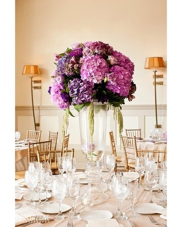 Purple hydrangea centerpiece Flower Arrangement