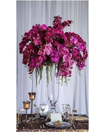 Purple orchid centerpiece Flower Arrangement