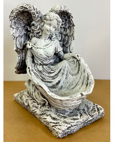 Kneeling Angel with Flowers Flower Arrangement