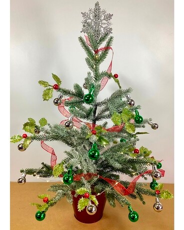 Artificial Mini Christmas Tree - Red Tin Gifts