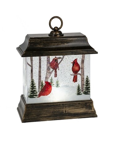 Cardinal Scene Wide Shimmer Lantern Gifts