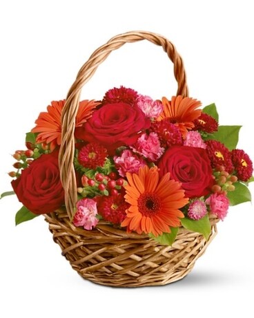 Warm Sunset Blooms Flower Arrangement