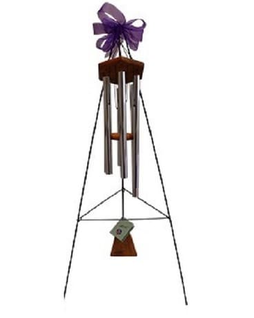 Wind Chime on Easel Flower Arrangement