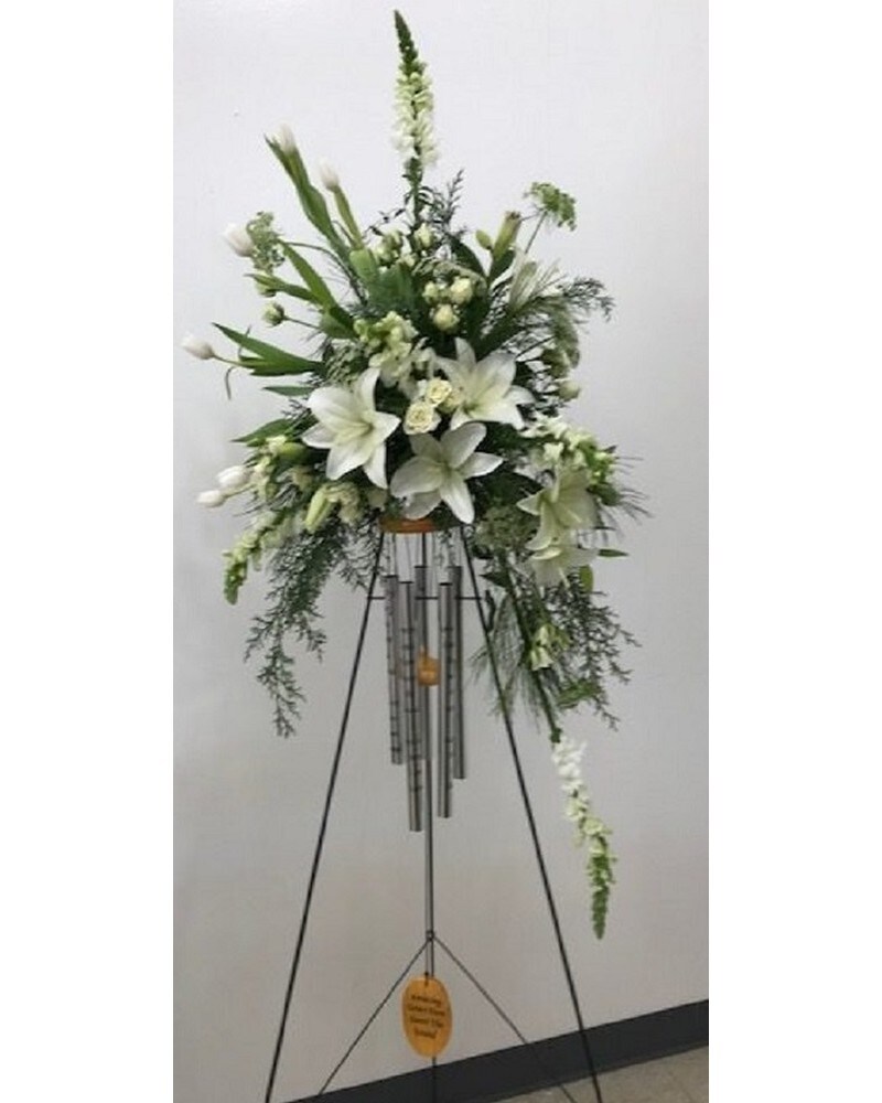 Wind Chime on Easel with Flowers in Kennesaw GA - Kennesaw Florist