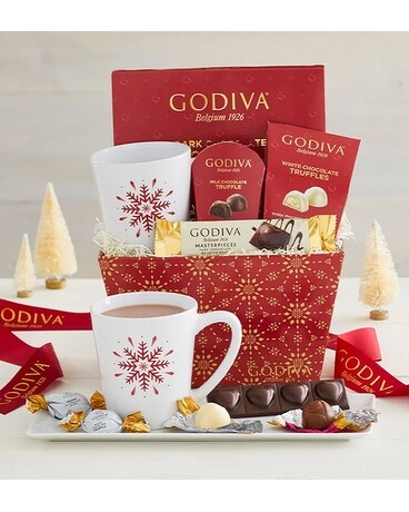 Godiva Red Glistening Gift Basket