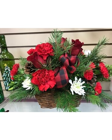 Holiday Basket Flower Arrangement