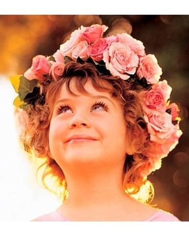 English Rose Headpiece Flower Arrangement