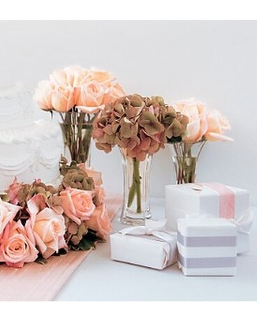 Sweet Visions Crystal Vase Trio Flower Arrangement