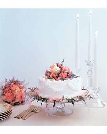 Pink Adornment Cake Top Flower Arrangement
