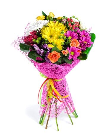 Graduation Wrapped Mixed Bouquet Flower Arrangement