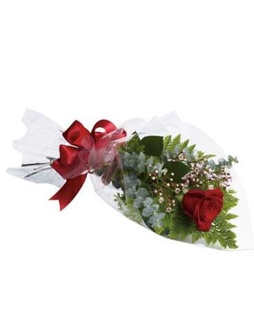 Single Wrapped Rose Flower Arrangement