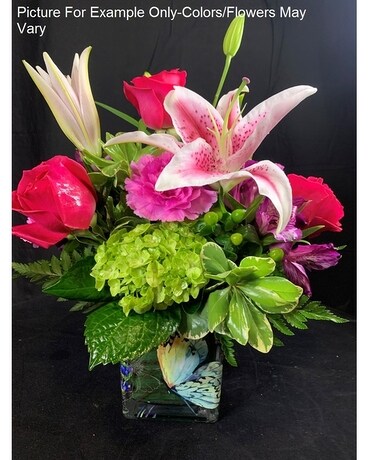 Vintage Butterfly Flower Arrangement