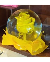 YELLOW ROSE GLOBE size,  inches height and  inches wide.