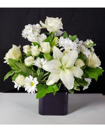 Blue Sky Cube Bouquet Flower Arrangement
