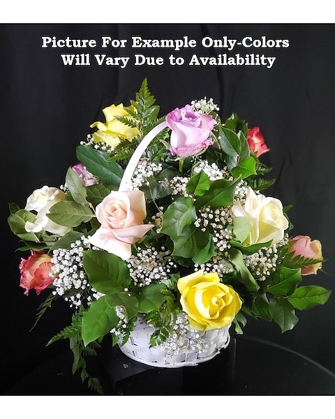 Classic Roses in Basket
