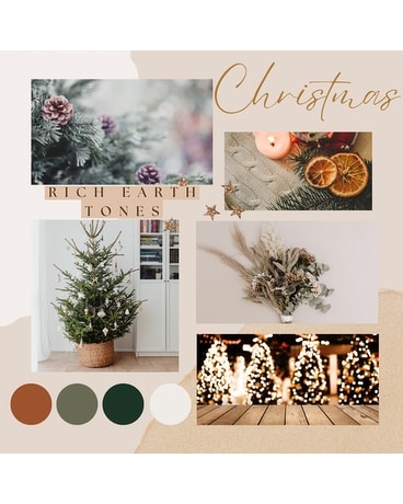 Earth Tone Christmas Flower Arrangement