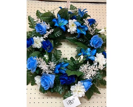 Artificial Wreath in blue and white Custom product