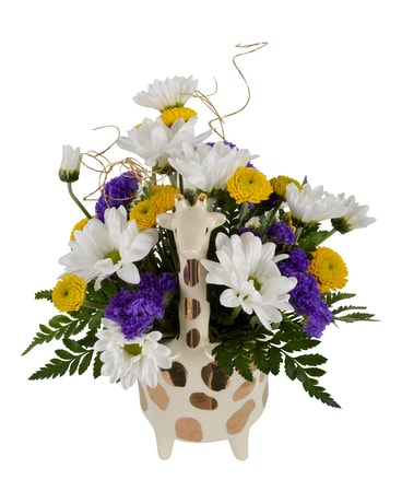 Geoffrey Giraffe Gold Bouquet Flower Arrangement