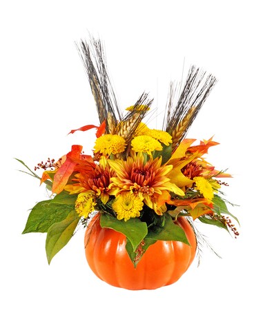 Fall Pumpkin Spice Flower Arrangement