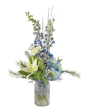 Blue Christmas Flower Arrangement