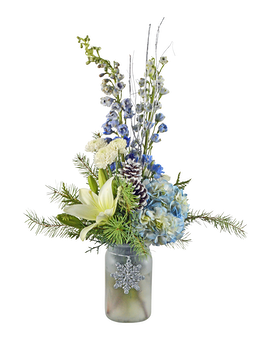 Blue Christmas Flower Arrangement