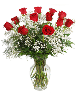 I LOVE YOU - ONE DOZEN ROSES Flower Arrangement