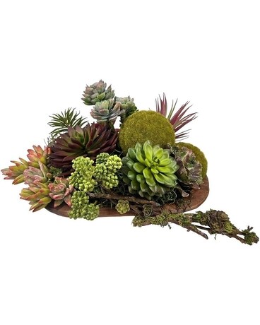 Faux Succulent Garden Tray Plant