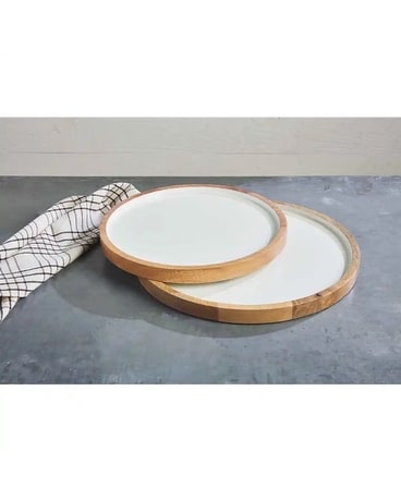 Wood and Enamel Tray Set Gifts