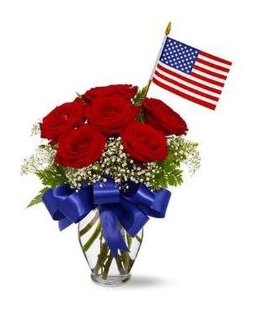 Star Spangled Roses Flower Arrangement