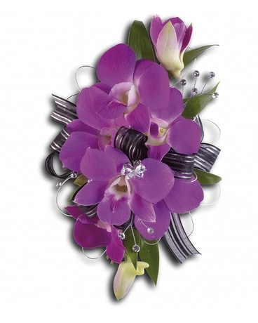 Purple Promise Wristlet Flower Arrangement