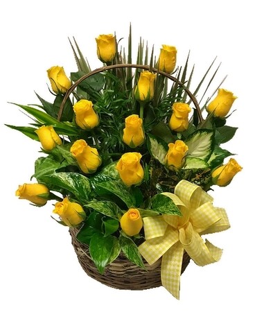 Yellow Rose Dish Garden