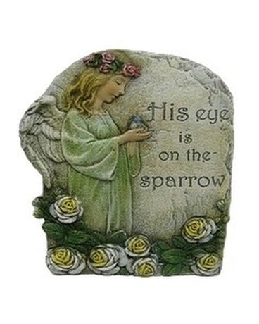 His Eye is on the Sparrow Angel Plaque
