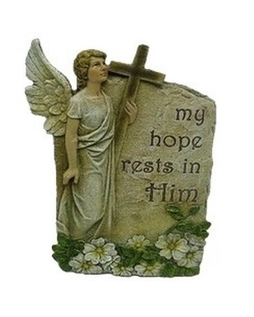 My Hope Rests In Him Angel Sympathy Plaque
