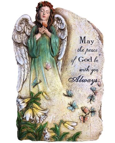 Peace of God Angel Statue Flower Arrangement