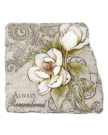 Always Remembered Sympathy Plaque Flower Arrangement