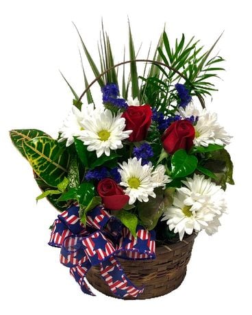 Patriotic Dish Garden Flower Arrangement