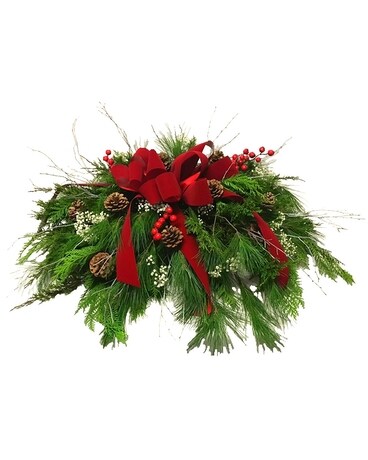 Holiday Grave Headstone Topper Flower Arrangement