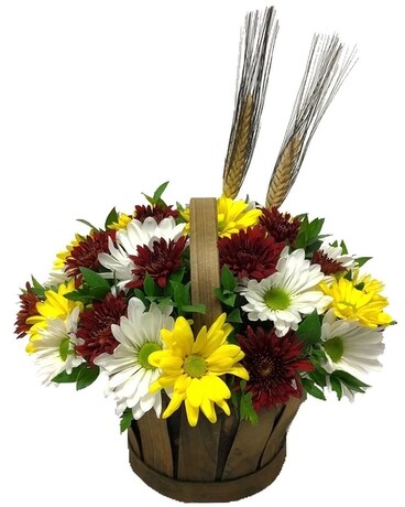 Fall Flowers Basket Flower Arrangement