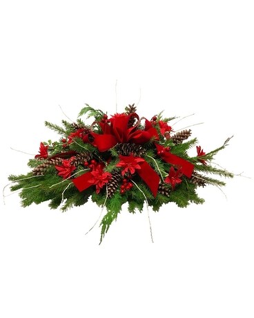 Seasonal Grave Headstone Topper Flower Arrangement